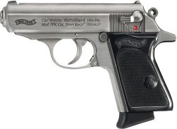 WALTHER PPK 380ACP SS FS - 6+1 RD BLACK SYNTHETIC GRIPS