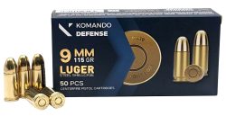 Dickinson LLC BRASS/STL   9mm 115gr Full Metal Jacket 50 Per Box/20 Case