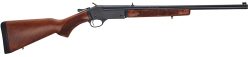 Henry H0154570 Single Shot  45-70 Gov Caliber with 1rd Capacity, 22" Barrel, Overall Blued Metal Finish & American Walnut Stock, Right Hand (Full Size)