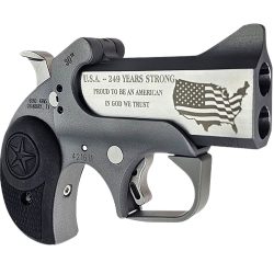 Bond Arms BA30TH-45LC/410 30th XL  45 Colt (Long Colt)/410 Gauge 2 Shot 3" Engraved Matte Stainless Steel Barrel, Rough Matte Stainless Steel Frame, Black Nylon Grips
