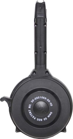 IVER JOHNSON MAGAZINE POLYMER - FITS GLOCK 9MM 50RD DRUM BLK
