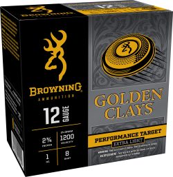 Browning Ammo BGC12L8 Golden Clays  12Gauge 2.75" 1oz 8Shot 25 Per Box/10 Case