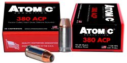 Atomic Ammunition 00453 Pistol Precision Craft 380ACP 90gr Hollow Point 20 Per Box/10 Case