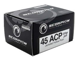 SCORPION 45ACP - 230GR JHP 20RD 10BX/CS