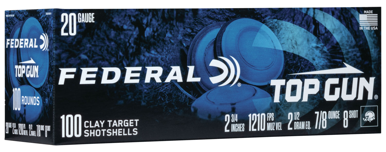 Federal TG201008 Top Gun 20Gauge 2.75″ 7/8oz 8Shot 100 Per Box/2 Case