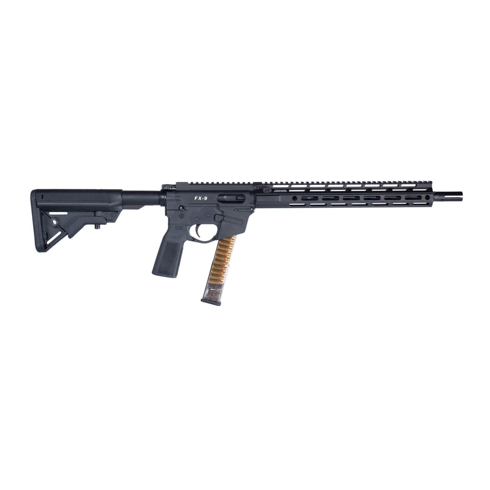 Freedom Ordnance FM9D Beltfed Rifle 9mm Luger 100 rd Belt Bag/33rd Glock Style Mag(1) 16″ Barrel Black Picatinny Rail